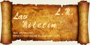 Lav Miletin vizit kartica
